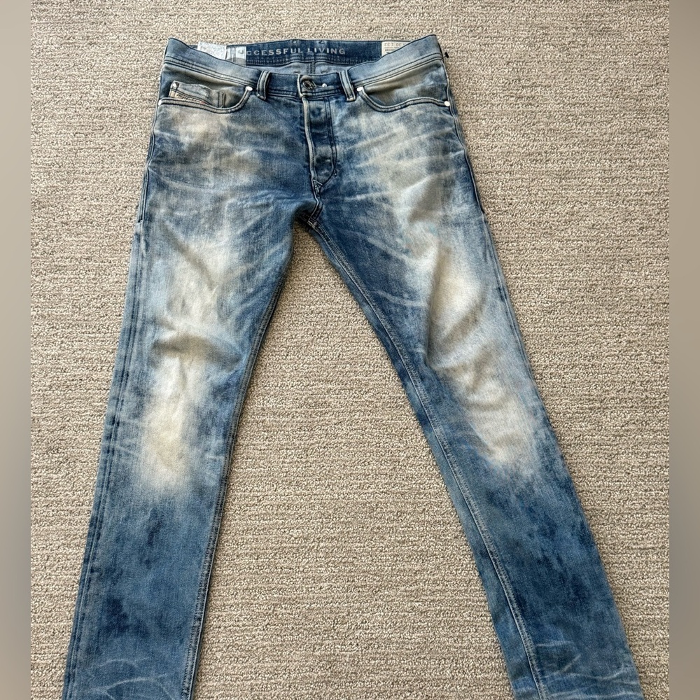Diesel Distressed Blue Skinny Jeans 30X32